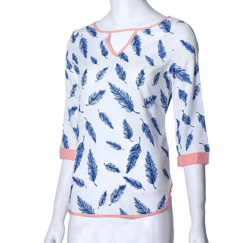 Half Sleeve Print Loose Women Blouse Clothing Dressed Shirts Vetement S Dames Bloezen 3