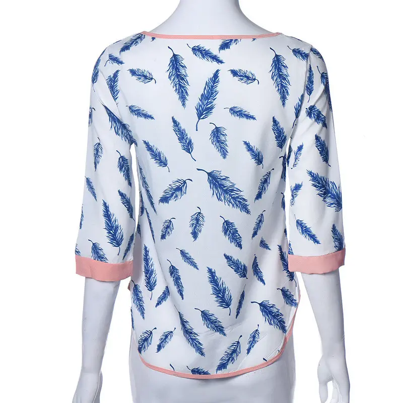 Half Sleeve Print Loose Women Blouse Clothing Dressed Shirts Vetement S Dames Bloezen 4