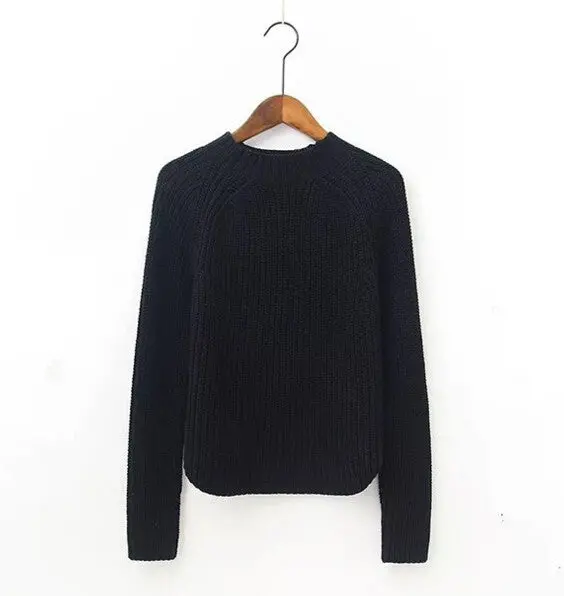 Half Turtleneck Knitted Sweater Women Long Sleeve Knitted Short Pullover Sweater 6 Colors 1