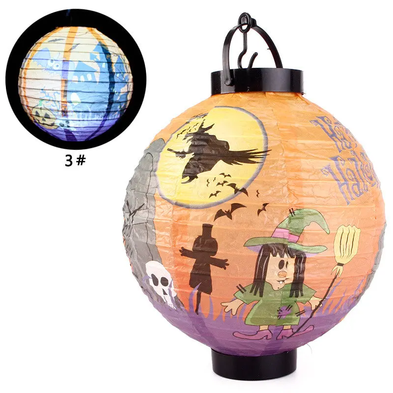 Halloween Decoration Led Paper Pumpkin Light Hanging Lantern Lamp Halloween Props Outdoor Party Supplies 90951 3