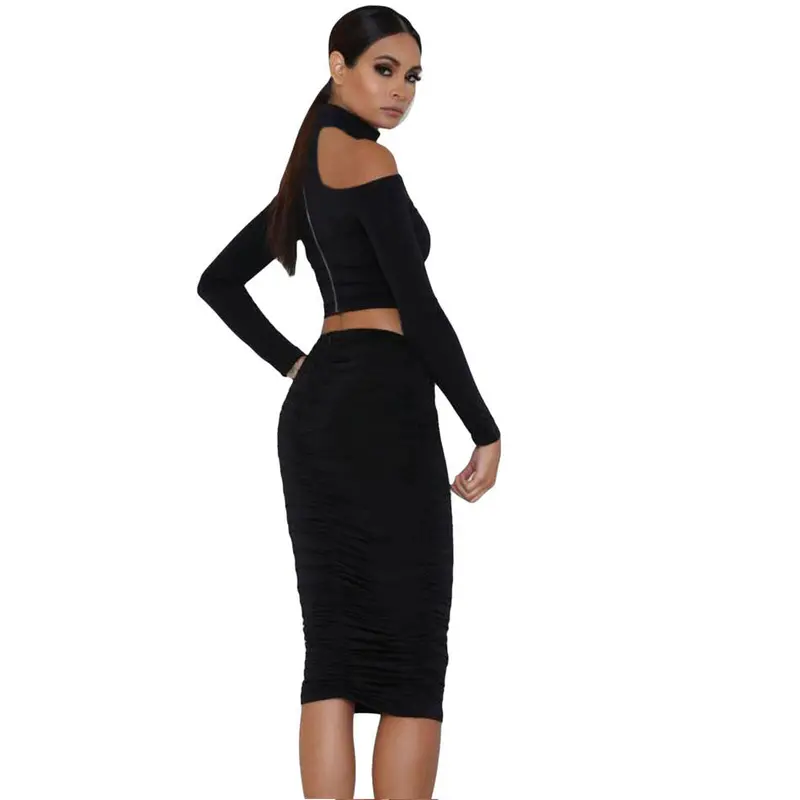 Halter Turtleneck Long Sleeve Bustier Crop Top Slash Neck T Shirt White Off The Shoulder Tops For Wo 6