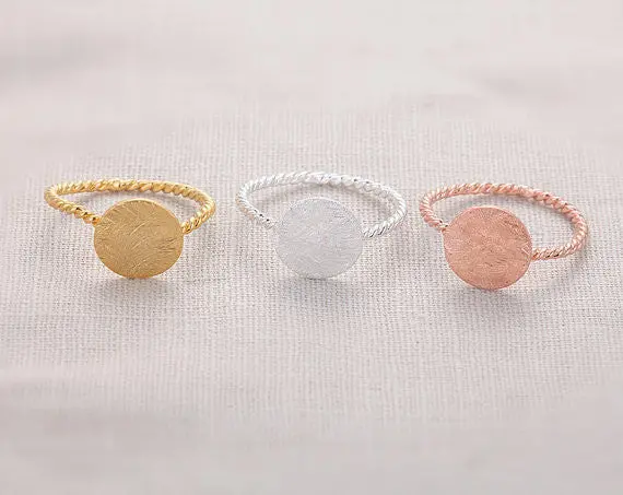 Hammered Ring With Twisted Ringband Daily Rings Jewelry 1