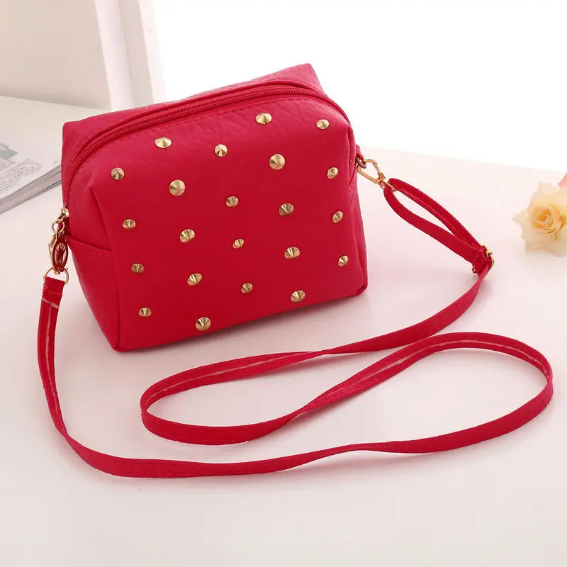 Handbag Pu Leather Women Shoulder Bags Zipper Soft Ladies Bag Rivet Bolsas Femininas 1