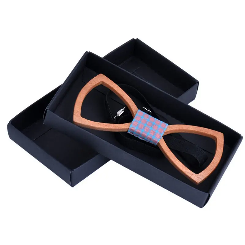 Handmade Wood Bow Ties Bowtie Butterfly Gravata Ties Forhollow Out Geometric Wooden Bow Tie 1