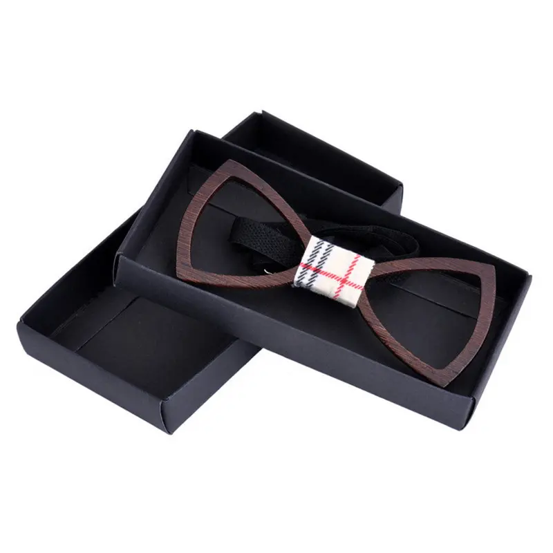 Handmade Wood Bow Ties Bowtie Butterfly Gravata Ties Forhollow Out Geometric Wooden Bow Tie 2