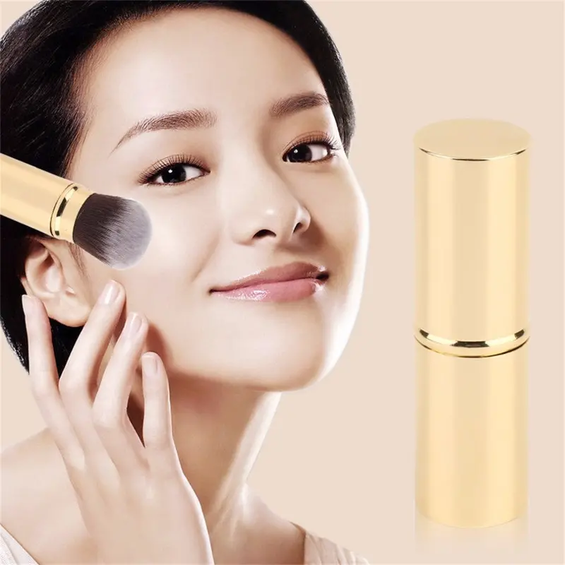 Handy Makeup Brushes Golden Retractable Cosmetic Eyeshadow Brushes Telescopic Style Powder Blush Lady Face Brushes 2