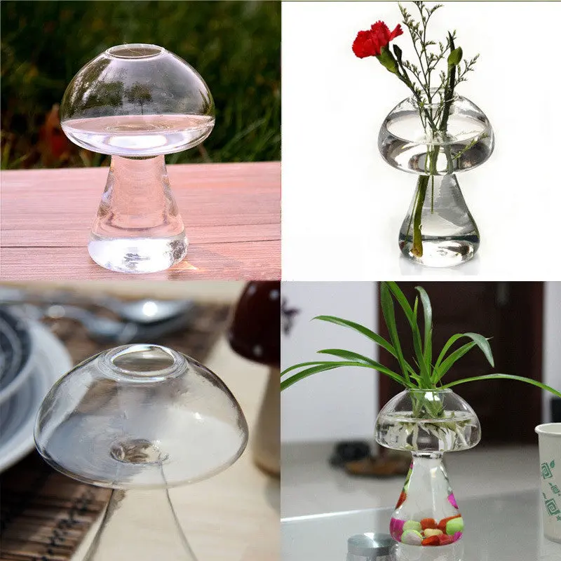 Hanging Mushroom Crystal Flower Vase Hydroponic Container Home Decor Exquisite 69716 1