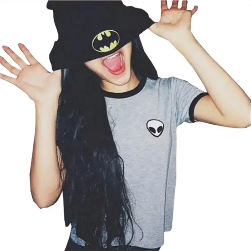 Harajuku Alien T Shirt Tops Sexy Belly Shirts Teenage Short Sleeve Tee Shirt Cotton T Shirt Women 3