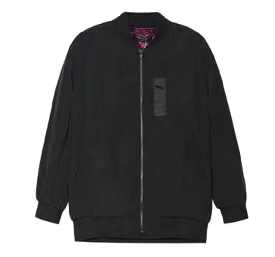 Harajuku Back Embroidery Flamingos Bird Jacket Women Bomber Pilots Jacket Coat Outerwear Boyfriend 1