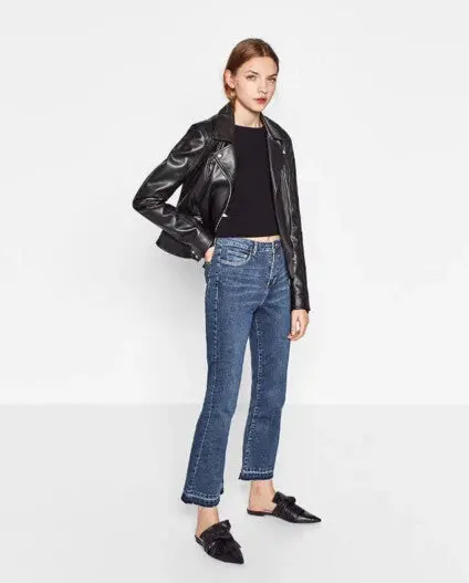 Harajuku Blue High Waist Flare Pants Denim Pants Woman Tight Jeans Femme Long Jeans Feminino 4