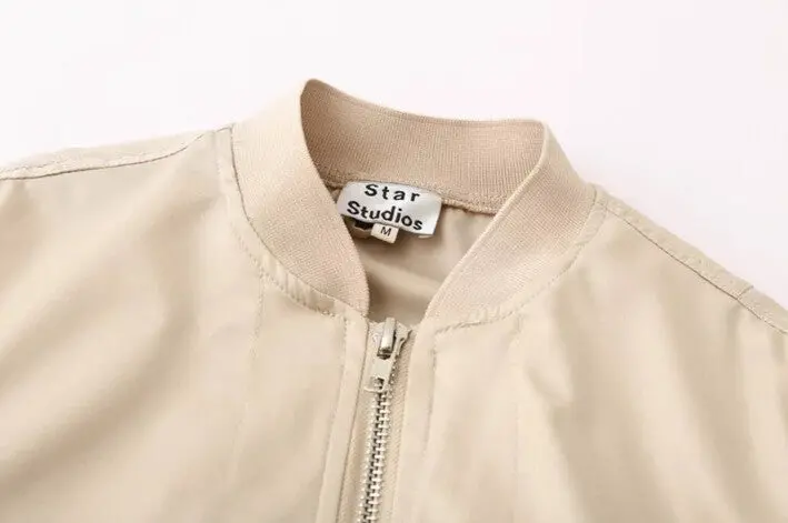 Harajuku False Two Pieces Spliced Hem Pilot Jacket Women Contrast Color Bomber Coat Outerwear Tops Femme Casual 2 Color 6