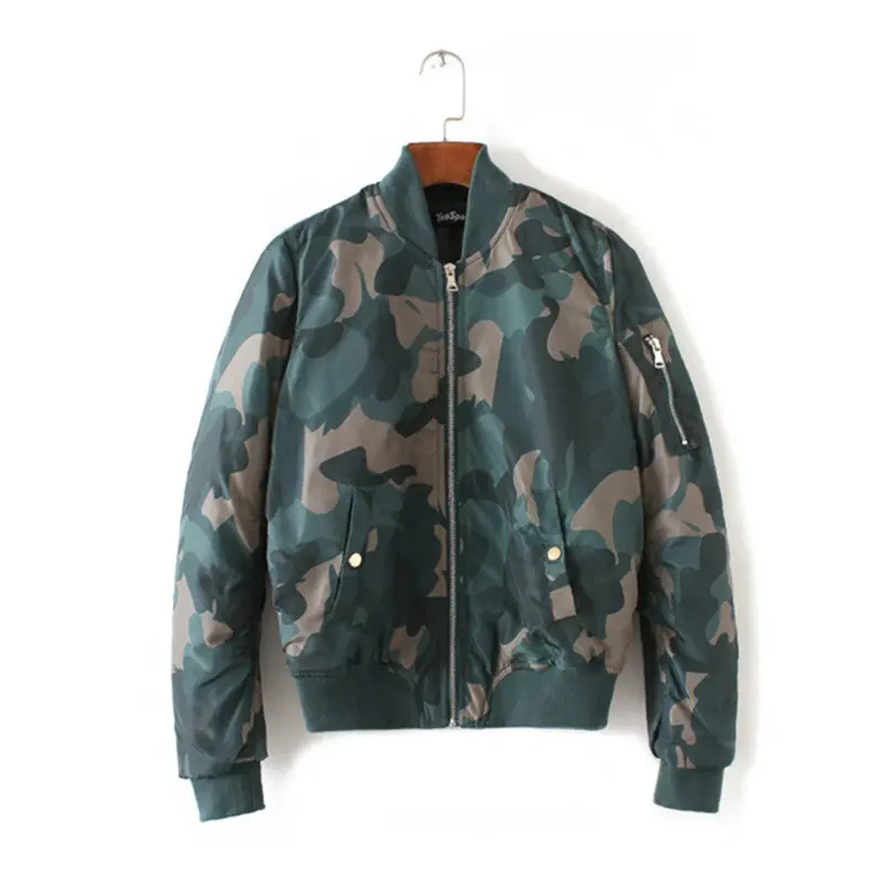 Harajuku Leopard Print Thin Padad Pilots Jacket Yokosuka Women Stand Collar Bomber Coat Pilots Outerwear 1