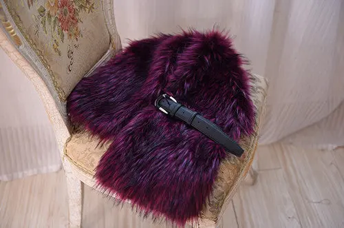 Hariy Shaggy Faux Raccoon Fur Warm Long Scarf Collar Women Faux Leather Buckle Faux Fox Fur Shawl Cap Scarves 3 Colors 4