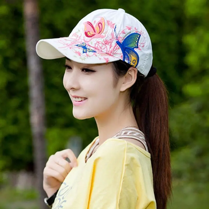 Hat Cap Butterflies Flowers Embroidery Casual Hat 1