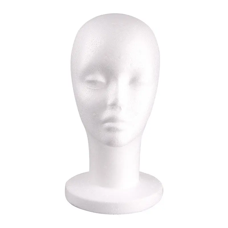 Head Model Styrofoam Foam Wig Hair Hat Glasses Display Mannequin 72236 1