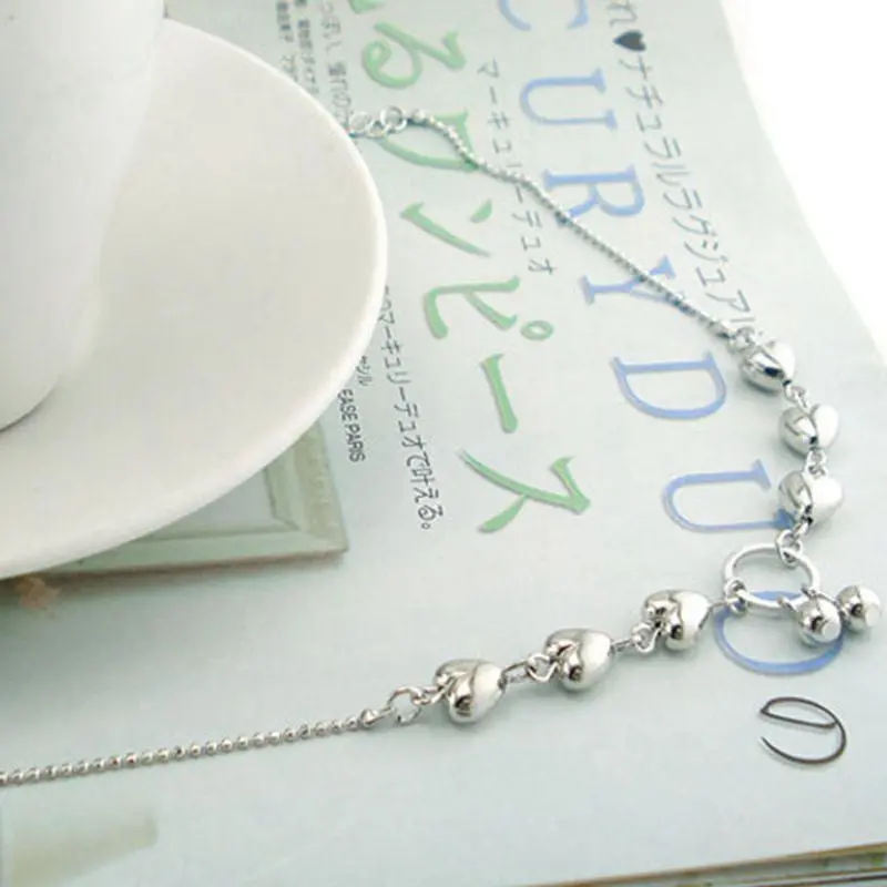 Heart Cherries Women Ankle Bracelet Barefoot Sandal Beach Foot Jewelry Ilver Plated Anklets 1