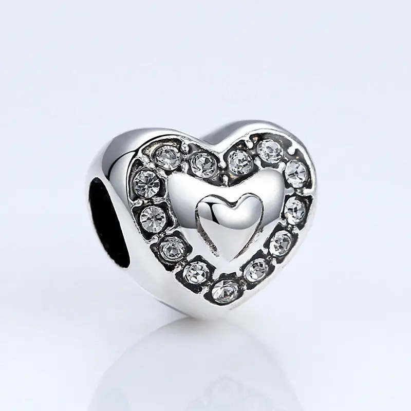 Heart Crystals Charm Beads Fit Pandora Bracelets Fashion Diy A5300 1