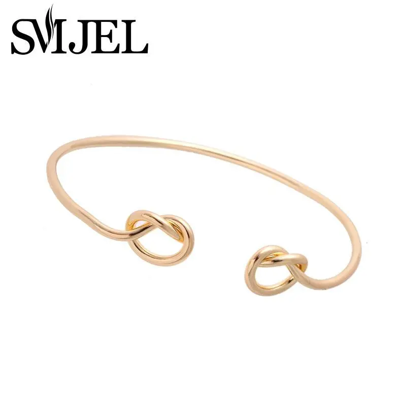 Heart Knot Bracelet Stack Bangle Cuff Adjustable Gold Plated Love Bangle Bridesmaid Gift 30Pcs-G019 1