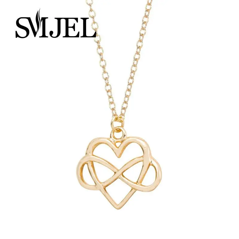 Heart Love Ever Necklace Heart And Infinity Symbol And Heart Combined Pendant Necklaces Wedding Gifts N130 1