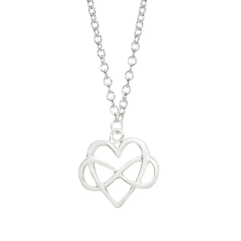 Heart Love Ever Necklace Infinity Heart Symbol Combined Necklaces 10Pcs-N130 1