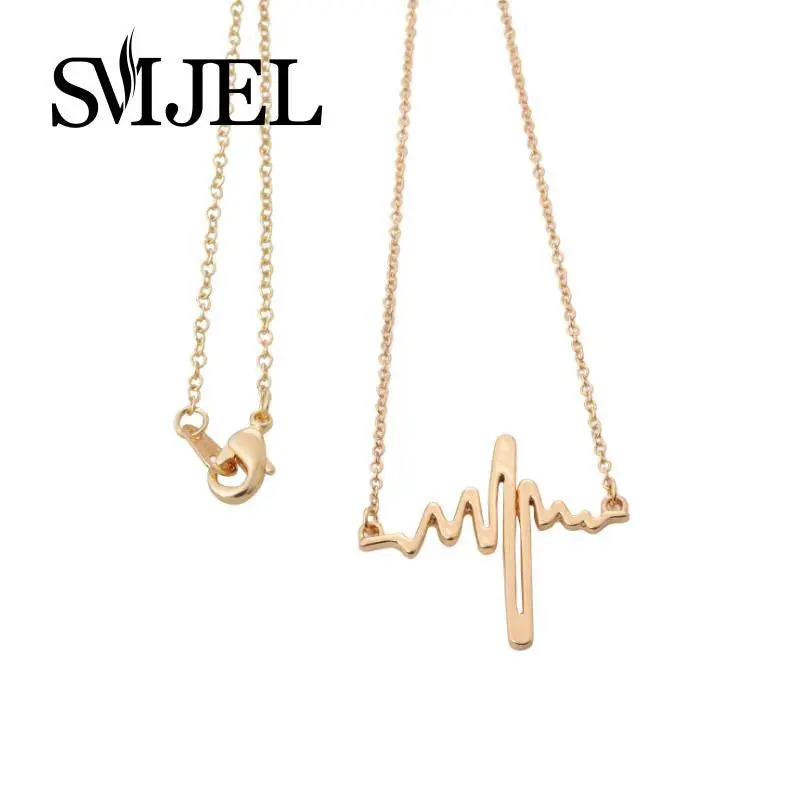Heartbeat Line Necklaces Eeg Electrocardiogram Pendant Jewelry Unique N027 1