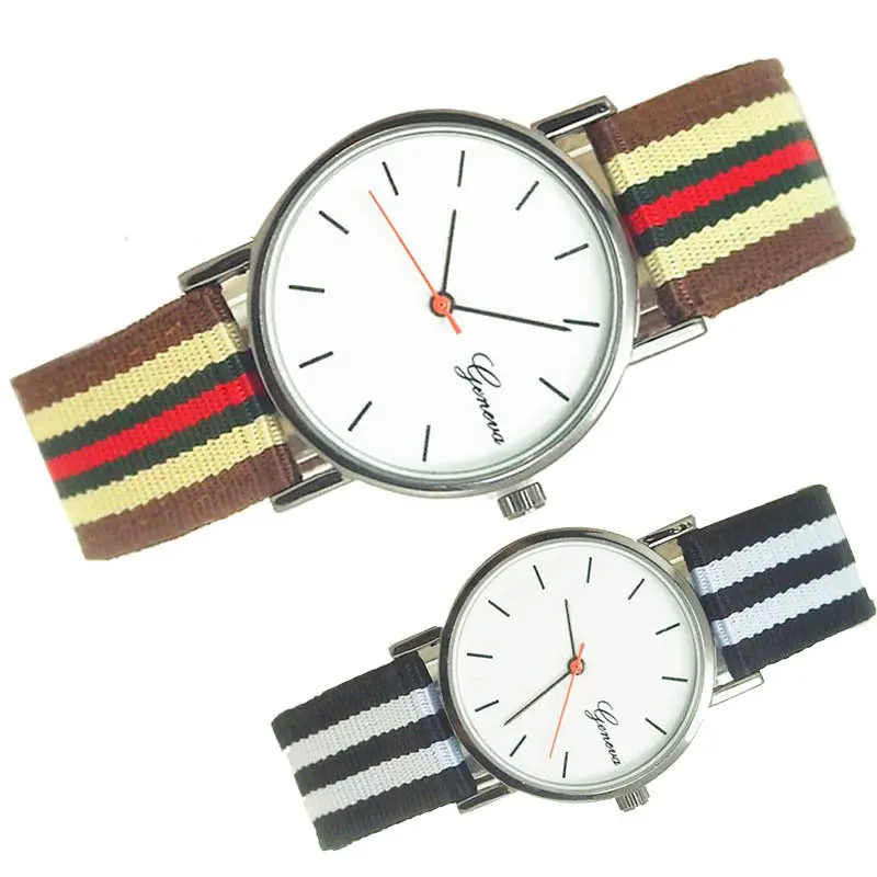 Hg727 Design Fabric Strap Watch Simple Multicolor Geneva Men Watches Popular Sport Men Watch 1