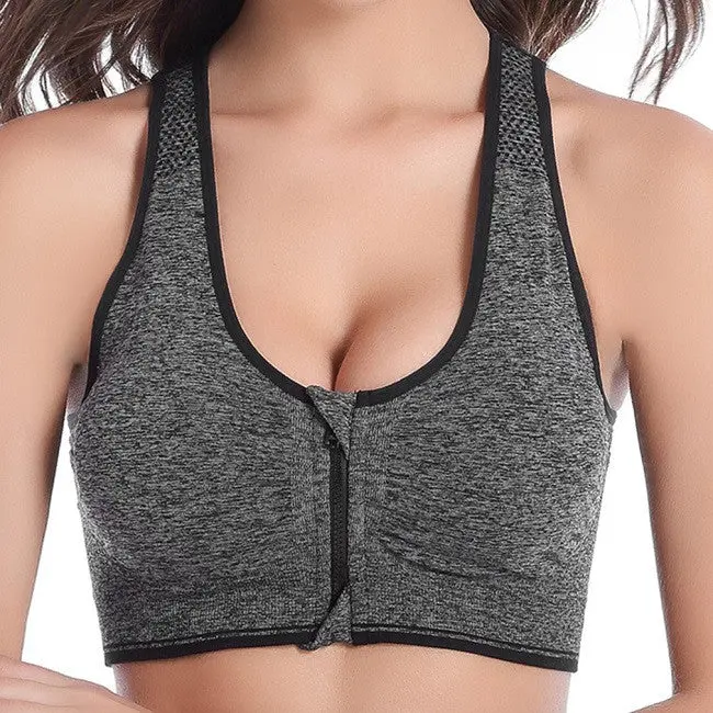 High Intensity Wire Bras Tops Zip Shakeproof Padded Push Up Quick-Dry Stretch Seamless Vest Tanks 1