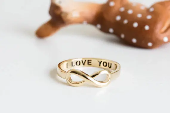 High Love U Infinity Finger Ring With Letter "I Love You" 1