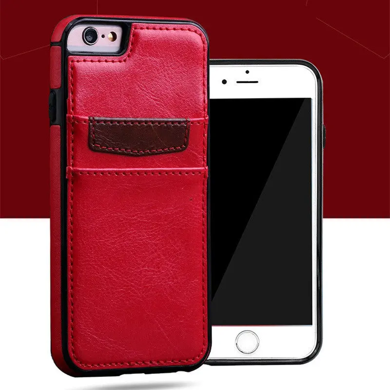 High-Quality PU Leather Plug-In Wallet Case – Shockproof iPhone 6/6S/7 Plus Cover with Card Pocket