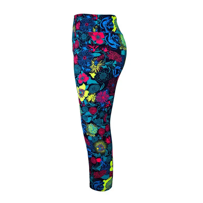 High Waist Fitness Pants Printed Stretch Cropped Leggings Trousers Plus Size & Feida 10