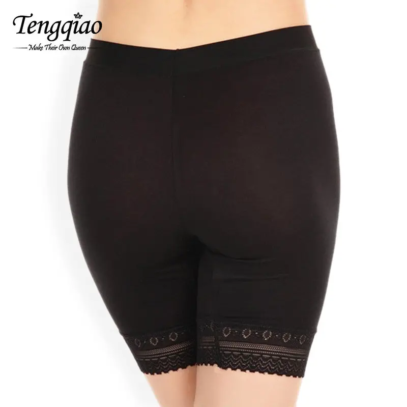 High Waist Lace Safety Short Pants Underwear Seamless Sexy Five Pants Breathable Shorts Blackwhitekhaki 1