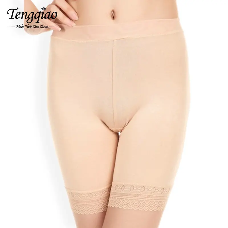 High Waist Lace Safety Short Pants Underwear Seamless Sexy Five Pants Breathable Shorts Blackwhitekhaki 3