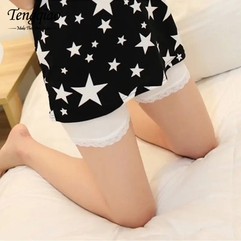 High Waist Lace Safety Short Pants Underwear Seamless Sexy Pants Breathable Shorts Blackwhitekhaki 3