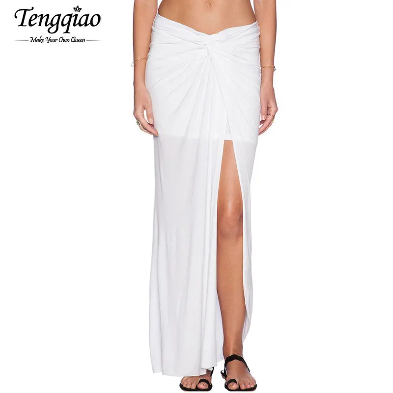 High Waist Long White Tulle Skirt With Split Floor Length Tulle Maxi Skirt Style Long Maxi Skirts For Wo 2