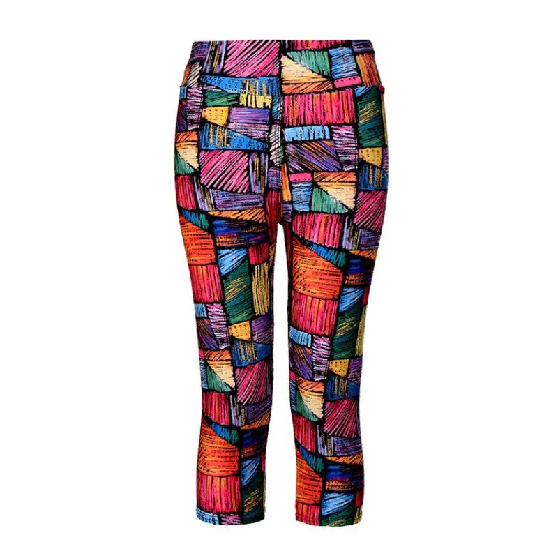 High Waist Pants Printed Stretch Cropped Leggings 3