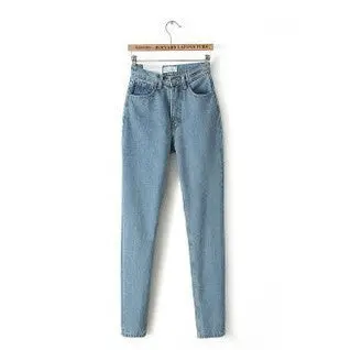 High-Waist Vintage Denim Jeans – Slim Pencil Capris in Plus Sizes