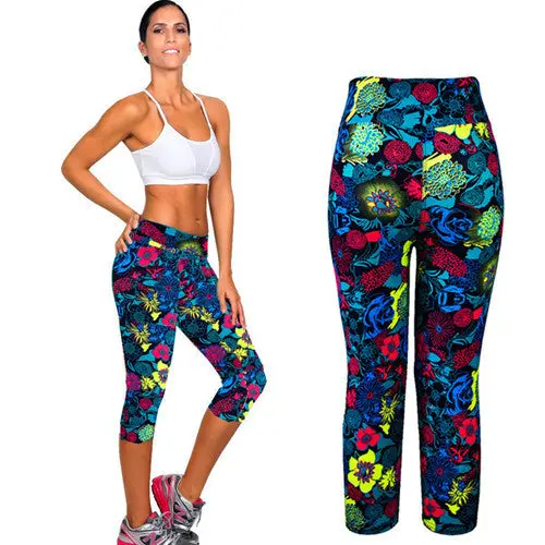 High-Waisted Printed Cropped Leggings for Fitness and Everyday Wear