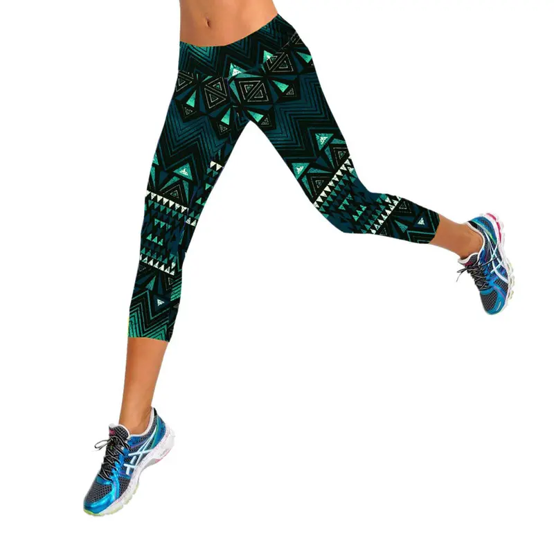 High-Waisted Printed Leggings for Women – Vibrant 6-Color Scale Design