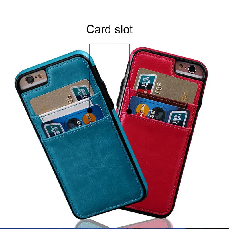 Hight Quality Pu Leather Case Plug-In Card Slot Pocket Cover For Iphone 6 6S 7 Plus Shockproof Cases 10