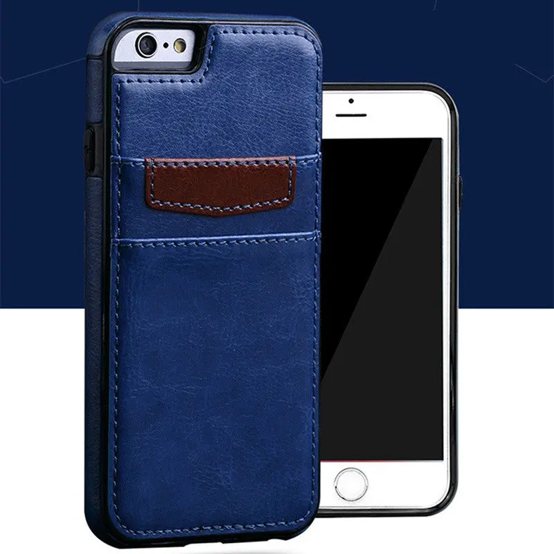 Hight Quality Pu Leather Case Plug-In Card Slot Pocket Cover For Iphone 6 6S 7 Plus Shockproof Cases 5