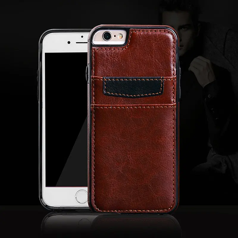 Hight Quality Pu Leather Case Plug-In Card Slot Pocket Cover For Iphone 6 6S 7 Plus Shockproof Cases 6