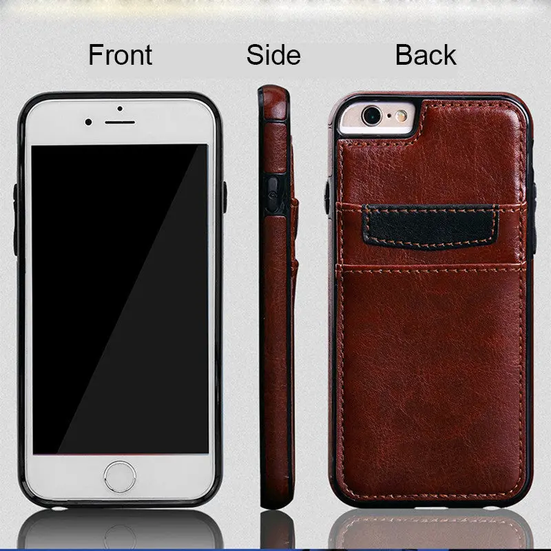 Hight Quality Pu Leather Case Plug-In Card Slot Pocket Cover For Iphone 6 6S 7 Plus Shockproof Cases 7