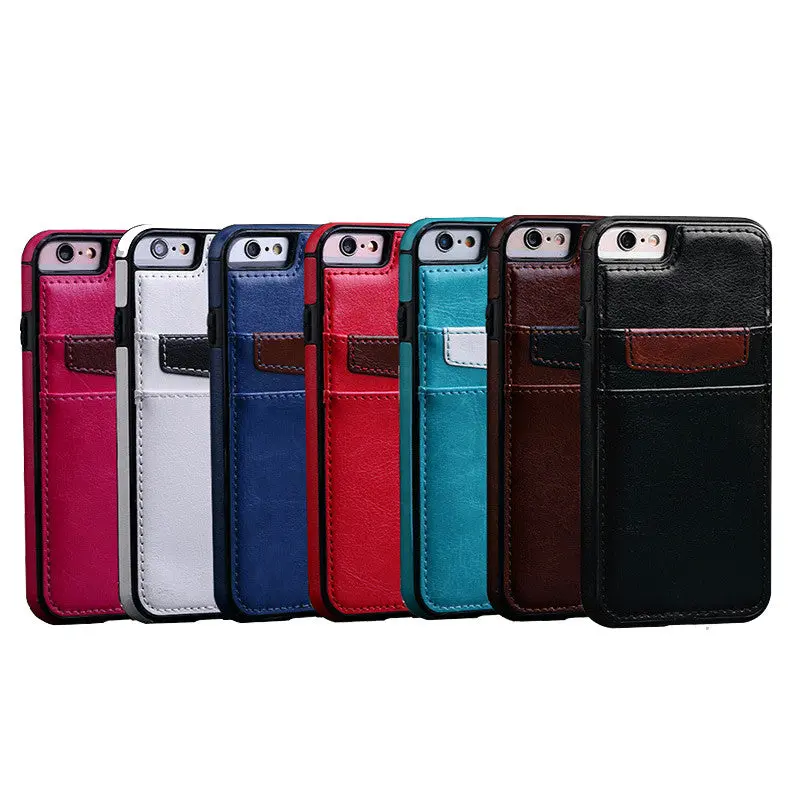 Hight Quality Pu Leather Case Plug-In Card Slot Pocket Cover For Iphone 6 6S 7 Plus Shockproof Cases 8