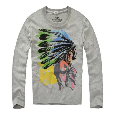Hip Hop Tops Men Long Sleeve T Shirt Cotton Plus Size Casual Slim Gym Fitness T-Shirt For Man 1
