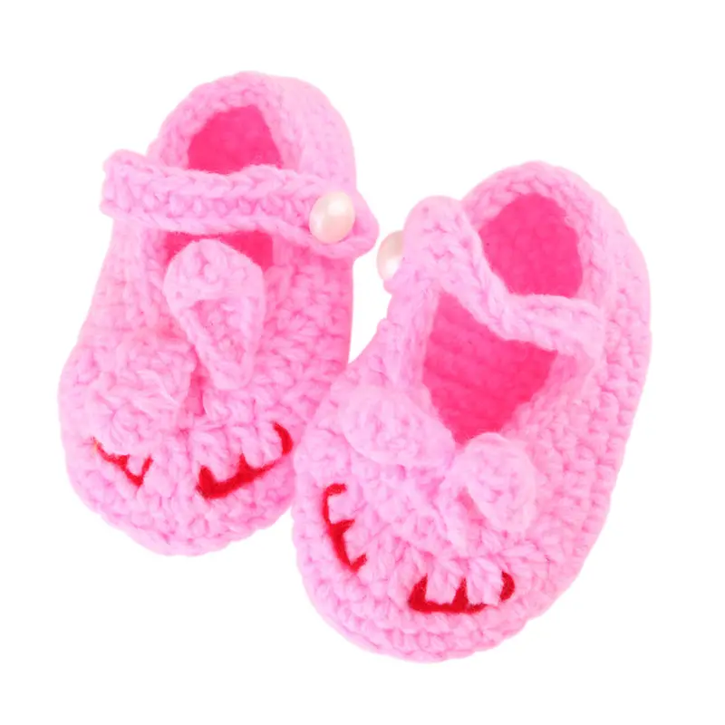 Hmade Crochet Baby Shoes Infantsknit Toddler Shoes Baby Girl Boy Shoes Born Bebe 0-12 Months 5