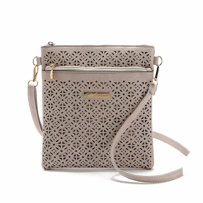 Hobo Women Messenger Bags Hollow Out Leather Crossbody Bags Shoulder Purse Hbags Clutch Bolsa Feminina 1