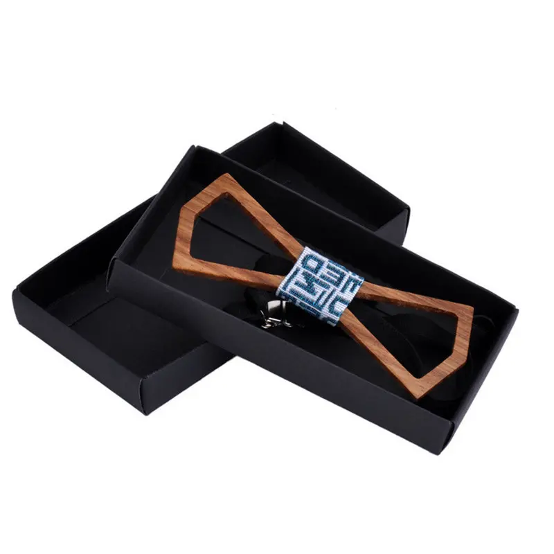Hollow Design Wooden Bow Tie For Retro Trendy Stylewooden Adjustable Bowtiespersonality Accessory 1