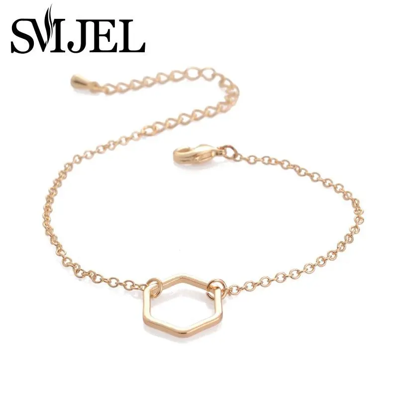 Hollow Line Hexagon Love Bracelet Cut Out Open Sexangle Bracelets Geometric Jewelry B030 1