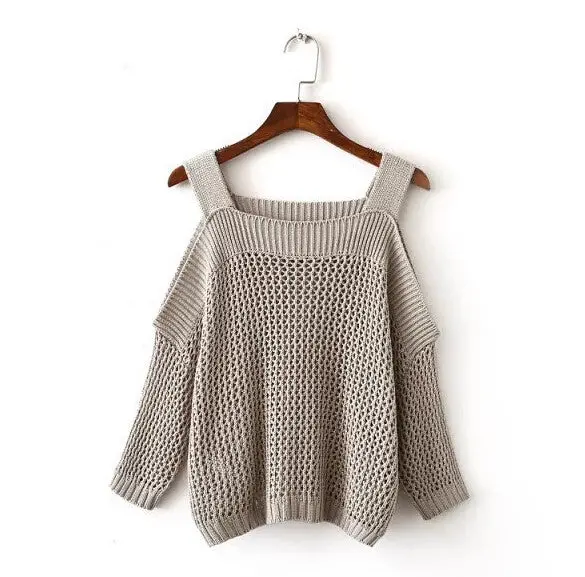 Hollow Out Off Shoulder Knitwear Jumper Pullovers Truien Poncho Dames Kleding Jerseis Mujer Pull Femme Short Sweaters 1
