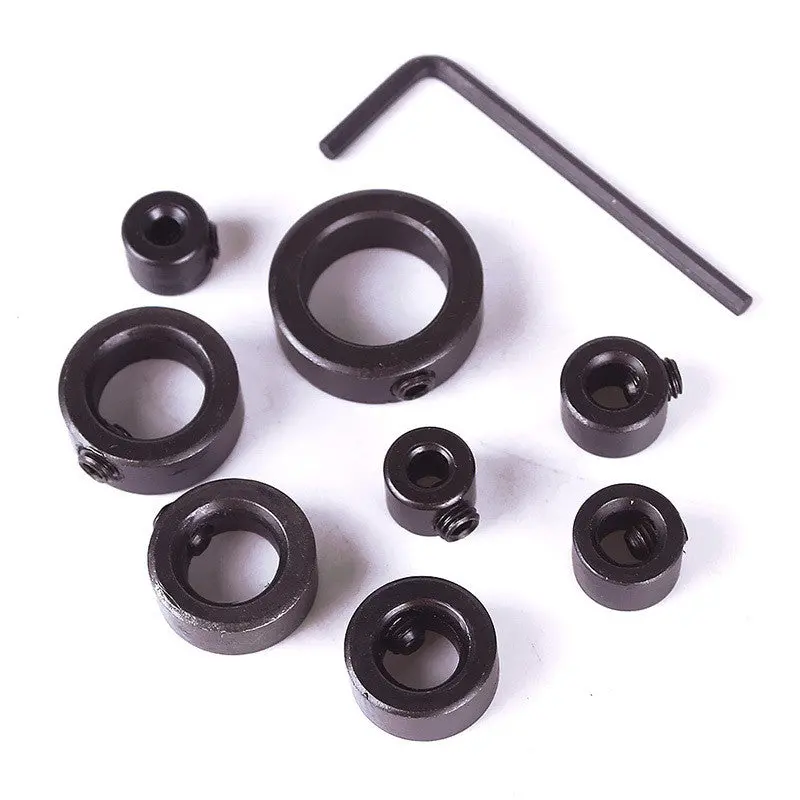 Home Convenient Woodworking Drill Bit 8Pcs Depth Stop Collars Ring Positioner Drill Locator 2